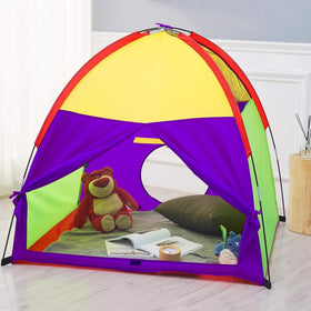 ATDAWN Kids Play Tent colorful design encourages imaginative play and color exploration.