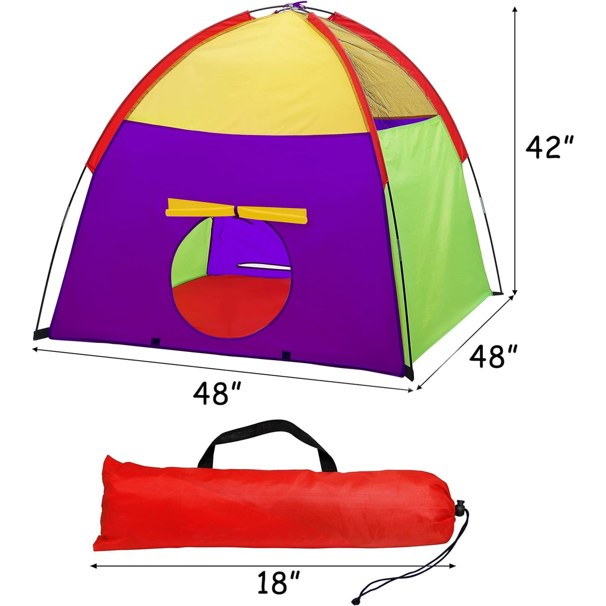ATDAWN foldable play tent fits compactly in its carry bag.