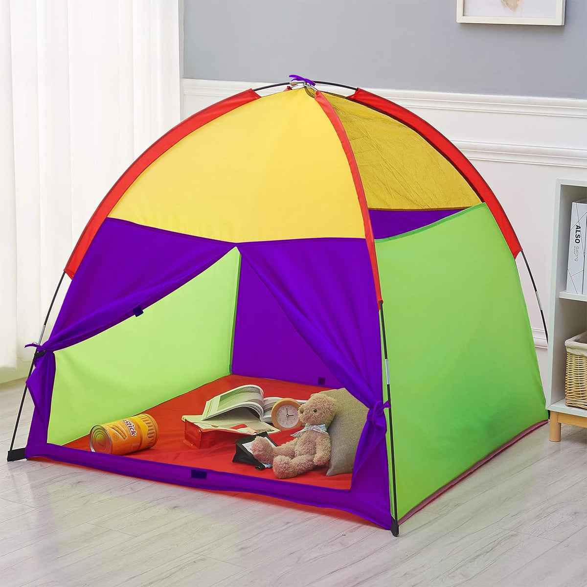 ATDAWN Foldable tent with carry bag for easy storage and travel.