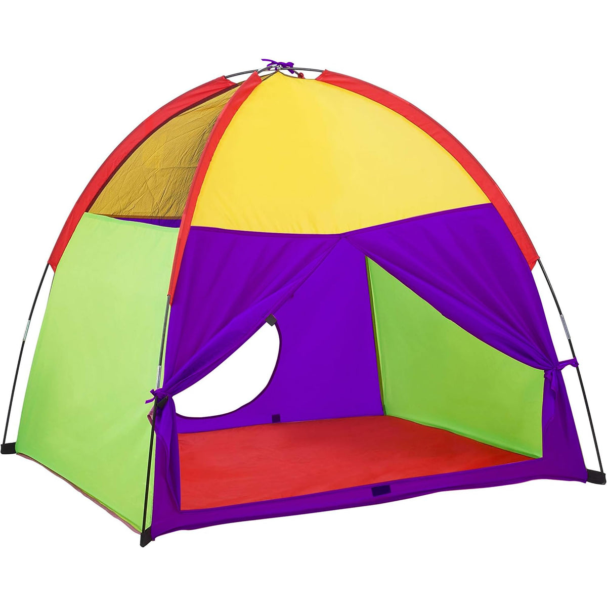 ATDAWN Kids Play Tent in rainbow colors for imaginative indoor play.