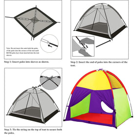 ATDAWN Play Tent roomy 57 by 57 by 44 inches fits 2-3 kids.