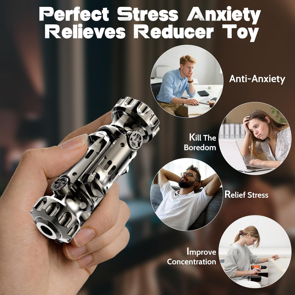 ATESSON 4-in-1 fidget gun toy target helps precision practice.