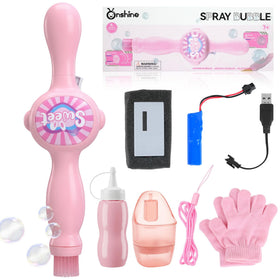 ATG 2026 New Fog Bubble Machine pink with wand enhances outdoor parties with magical smoke bubbles.