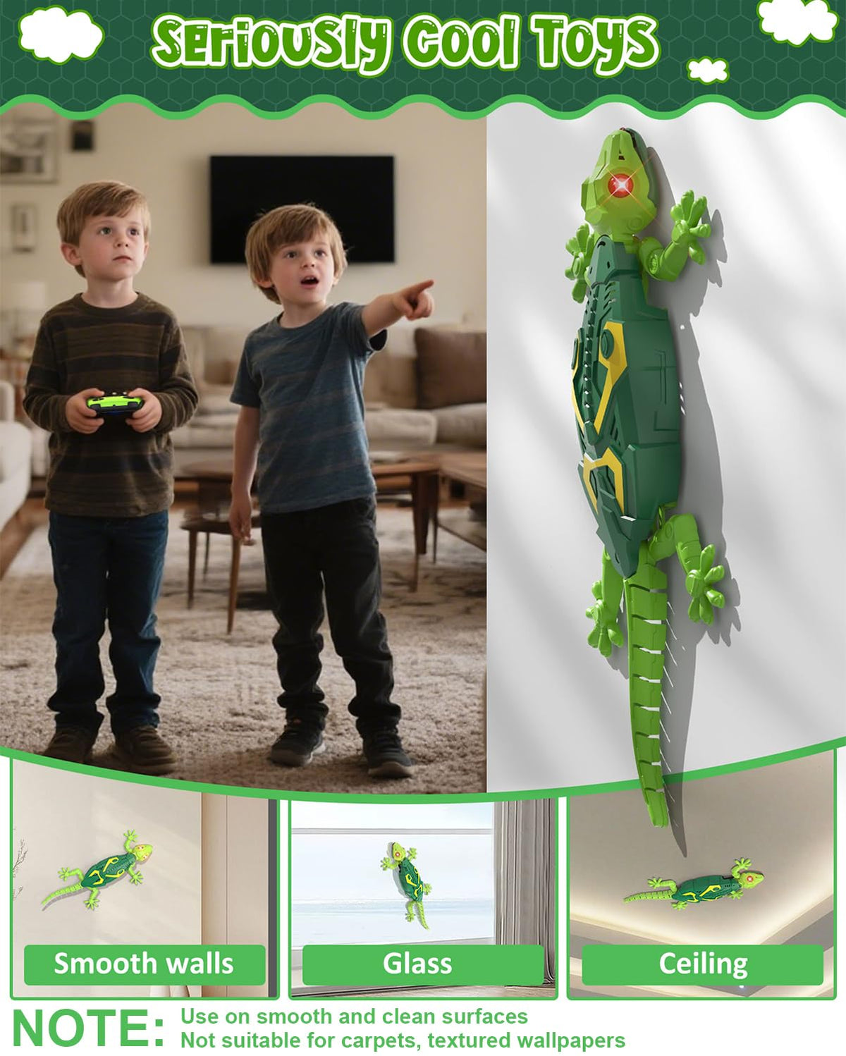 ATHLERIA Gecko silicone tail enabling lifelike crawling motion.