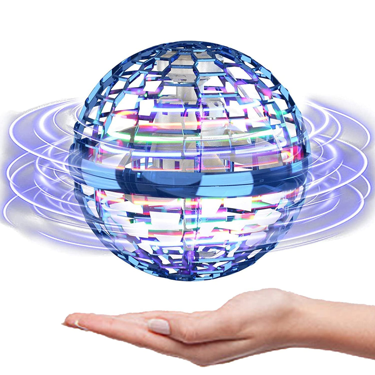 ATHLERIA magic flying orb ball with RGB lights for vibrant outdoor play.