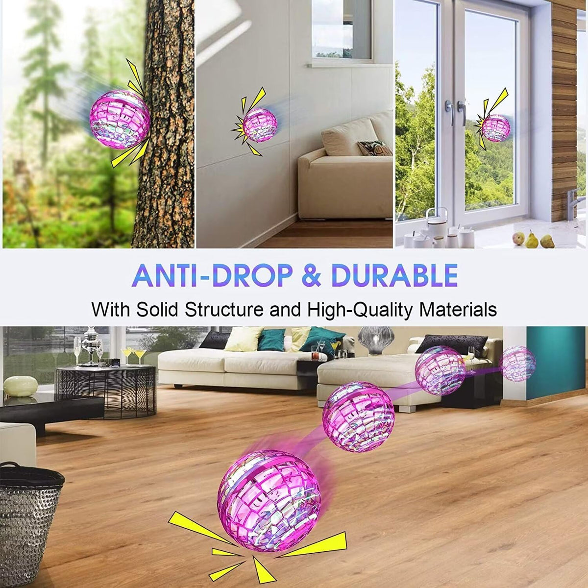 ATHLERIA pink flying orb ball perfect gift for kids and teens