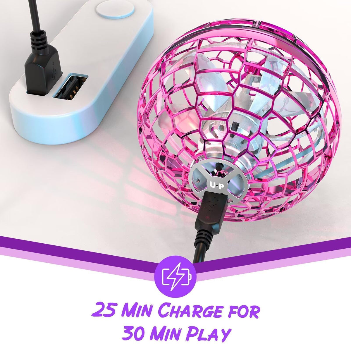 ATHLERIA pink flying orb ball indoor outdoor versatility for family fun