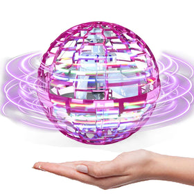 ATHLERIA pink flying orb ball launch with bright glow for outdoor play