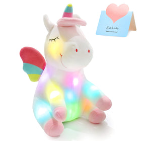 Athoinsu 12-inch light-up unicorn toy glows softly at night