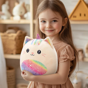 Athoinsu 14-inch unicorn cat plush as a nursery decor accent