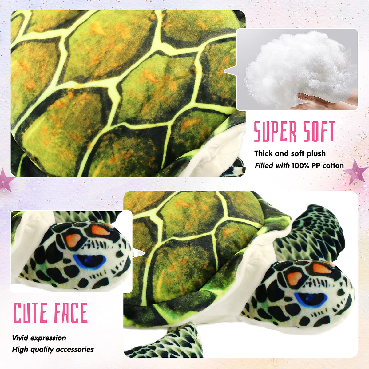 Athoinsu 18-inch sea turtle plush enhances decor and storytelling