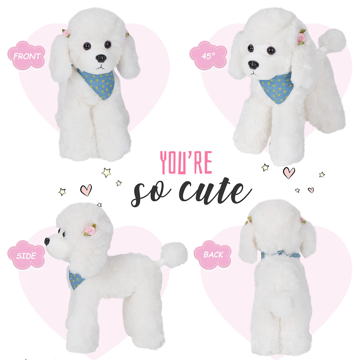 Athoinsu realistic poodle plush rests securely on shelves