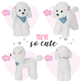 Athoinsu realistic poodle plush rests securely on shelves