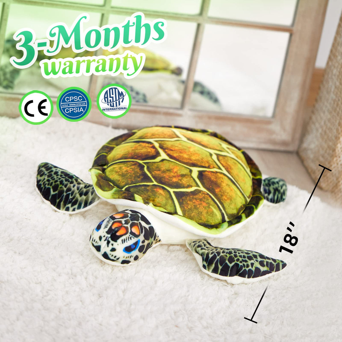 Athoinsu plush turtle doubles as a cozy pillow for naps