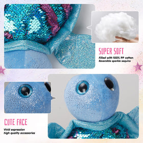 Athoinsu sequined-turtle detail highlights shimmering surface for shelf display.