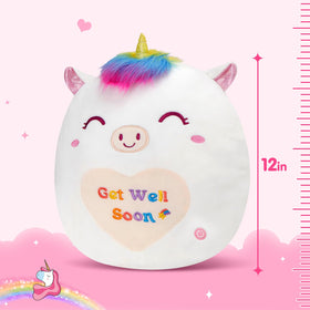 Soft plush unicorn pillow with cute ears from Athoinsu for cozy bedtime