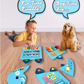AthomBear Classroom setup with kids exploring the wall busy board in a playroom