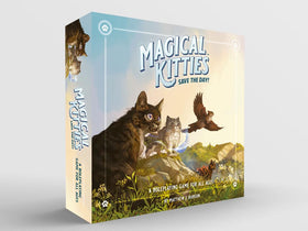 Atlas Games Magical Kitties Save the Day box contents ready for quick family setup