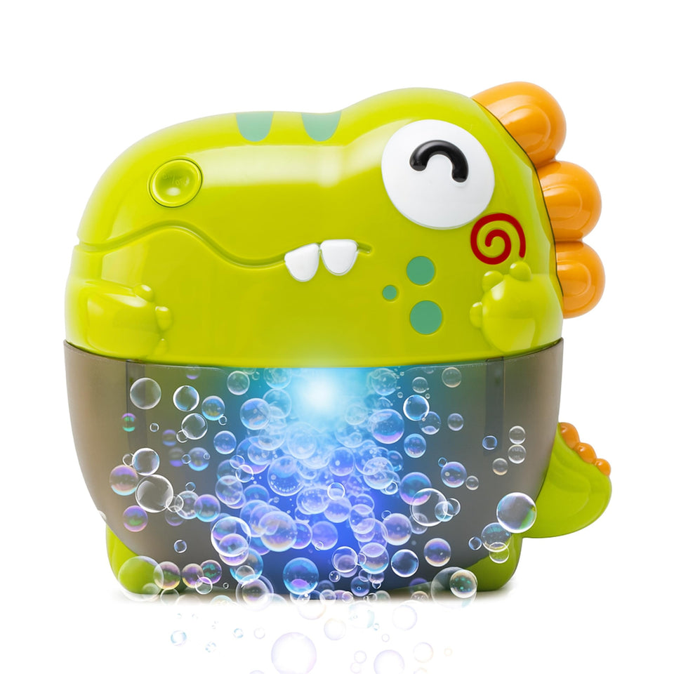 Atlasonix Bath Bubble Machine in front view showing colorful bubbles for bath time fun.