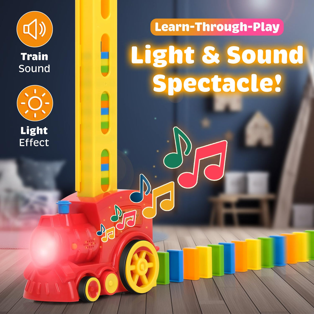 Atlasonix Domino Train demonstrates automatic laying for smooth, mess-free play