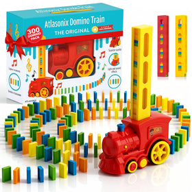 Atlasonix Domino Train with colorful dominoes for playful learning and motor skills
