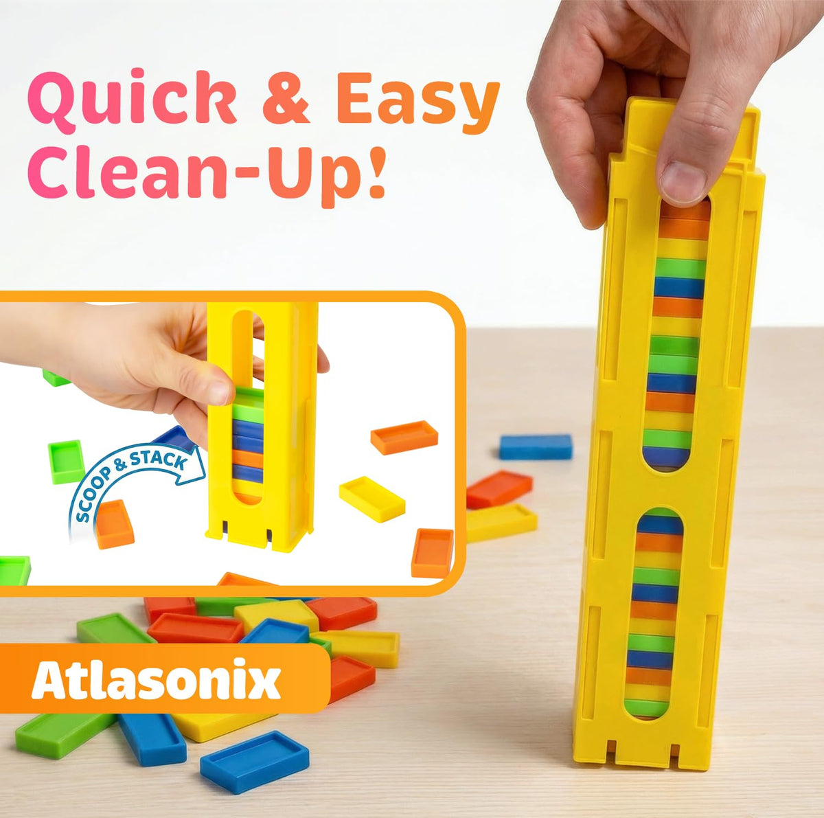Tool-free setup by Atlasonix Domino Train enables quick family fun