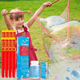 Atlasonix giant bubble wand set with 8-pack for outdoor parties and big bubble fun.