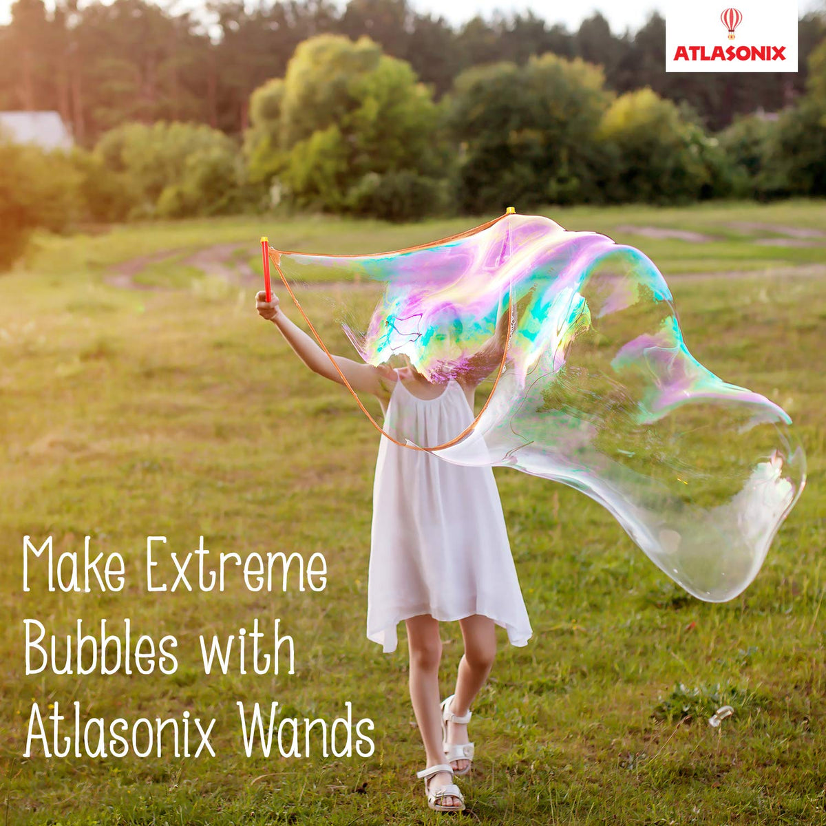 Atlasonix kids-friendly bubble set supports safe, interactive play and celebrations.