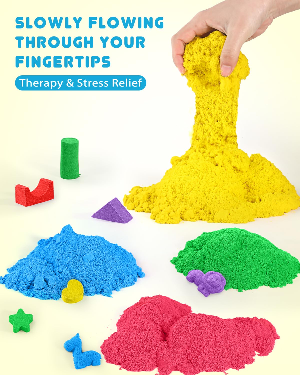 AtMini sensory tray with play sand enabling tactile exploration and focus.