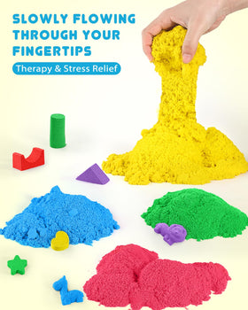 AtMini sensory tray with play sand enabling tactile exploration and focus.