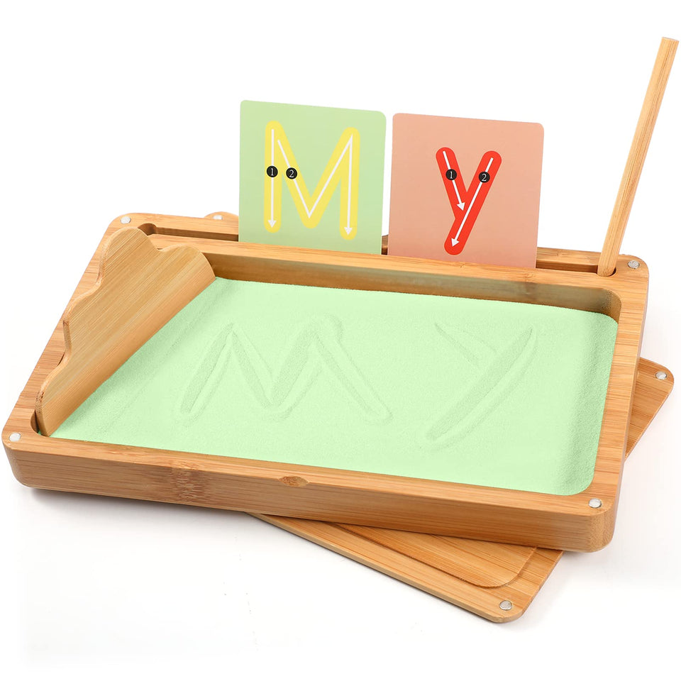 AtMini sand tray classroom wooden tray with lid promotes hands-on early learning.