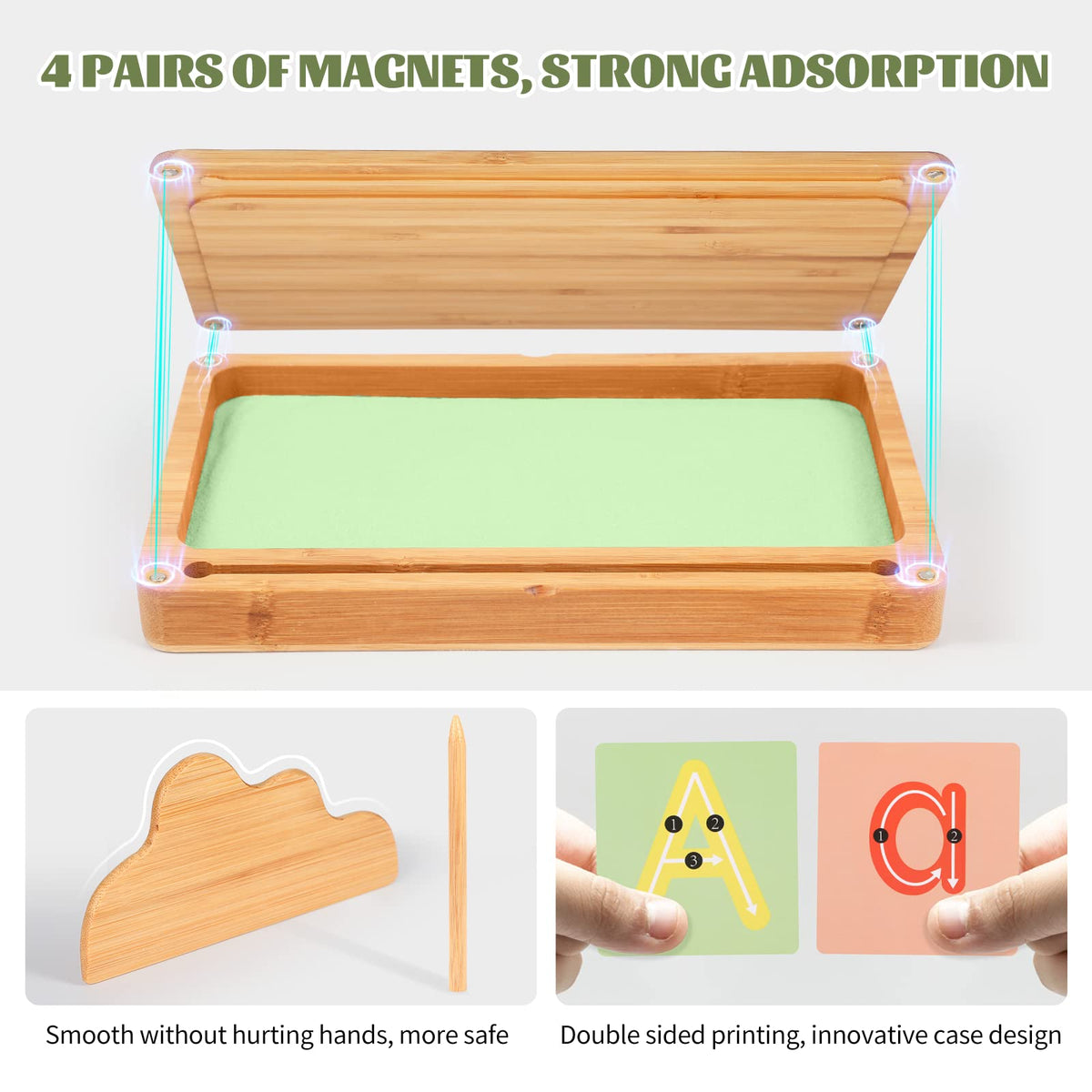 AtMini sand tray lid and accessories set keeps all materials organized.