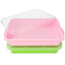 AtMini sensory bin pink tray with lid, ideal for sand and water play
