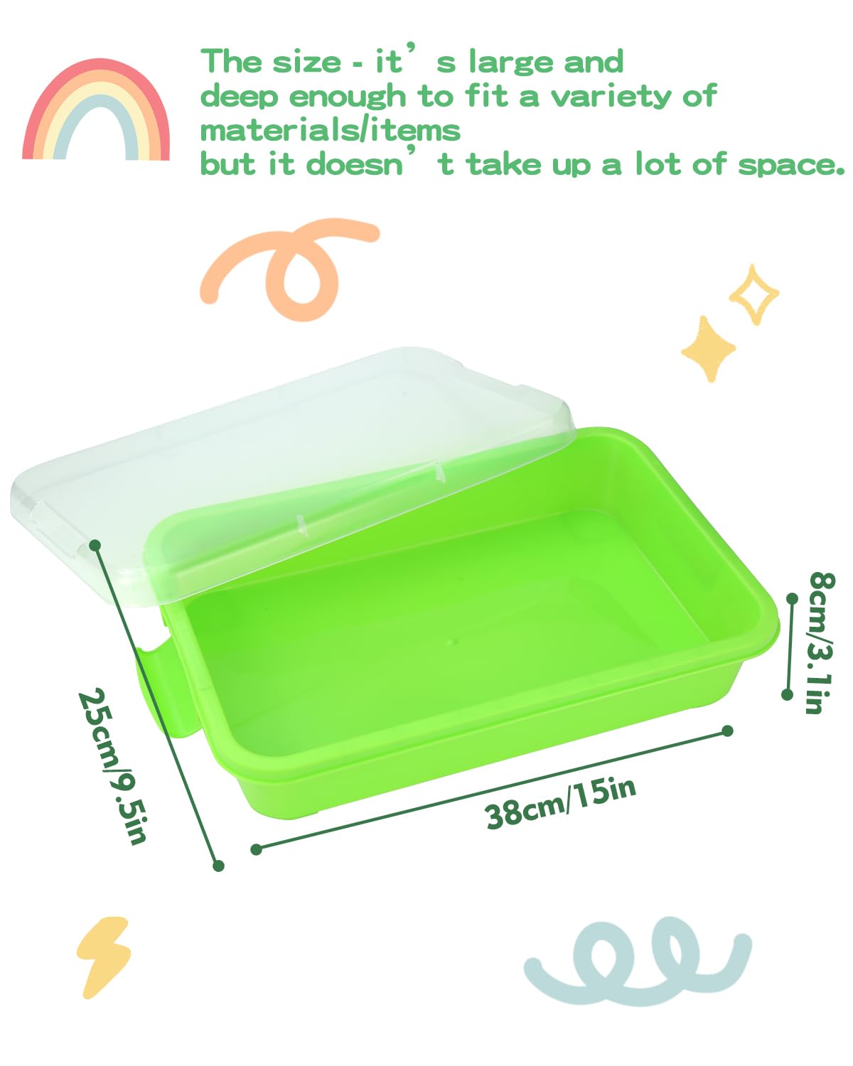 AtMini sensory bin with portable handle, easy for kids to carry
