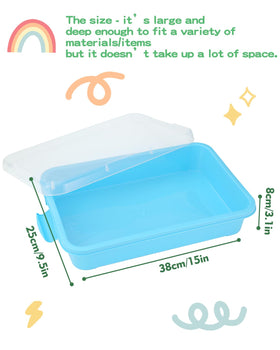 AtMini sensory bin with green lid, durable and spacious for messy materials