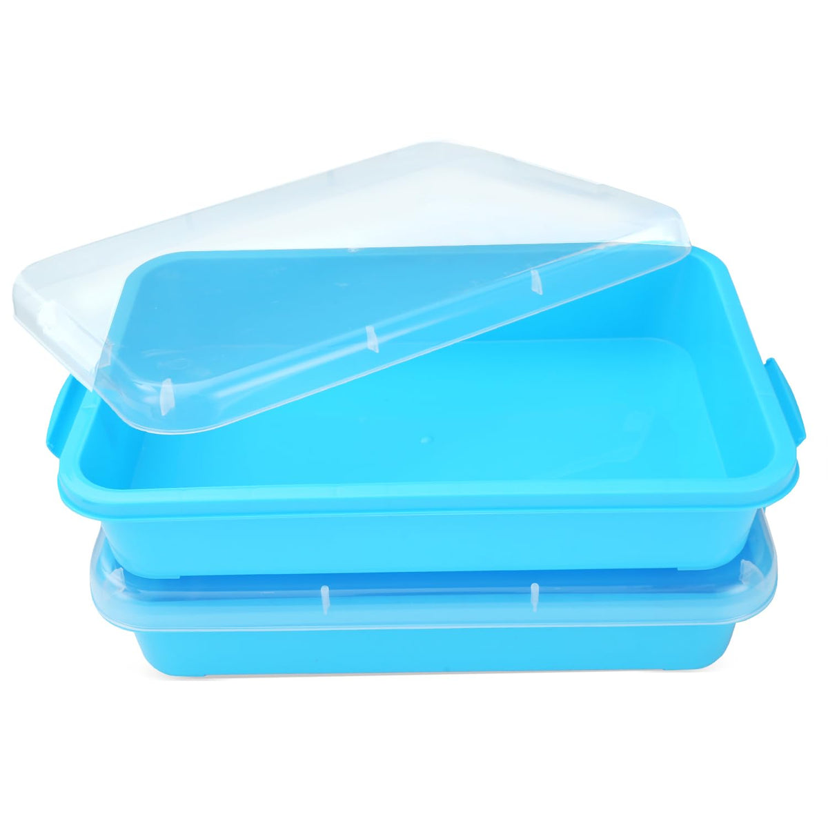 AtMini sensory bin sand tray with lid showing secure cover for tidy play