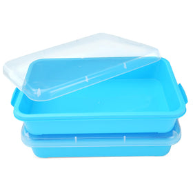 AtMini sensory bin sand tray with lid showing secure cover for tidy play