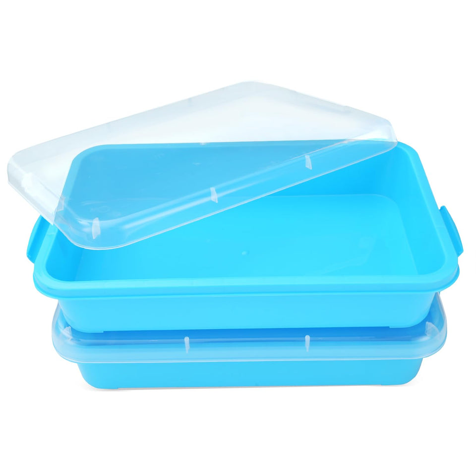 AtMini sensory bin sand tray with lid showing secure cover for tidy play