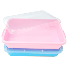 AtMini sensory bin with pink lid, spacious space for sand and water exploration