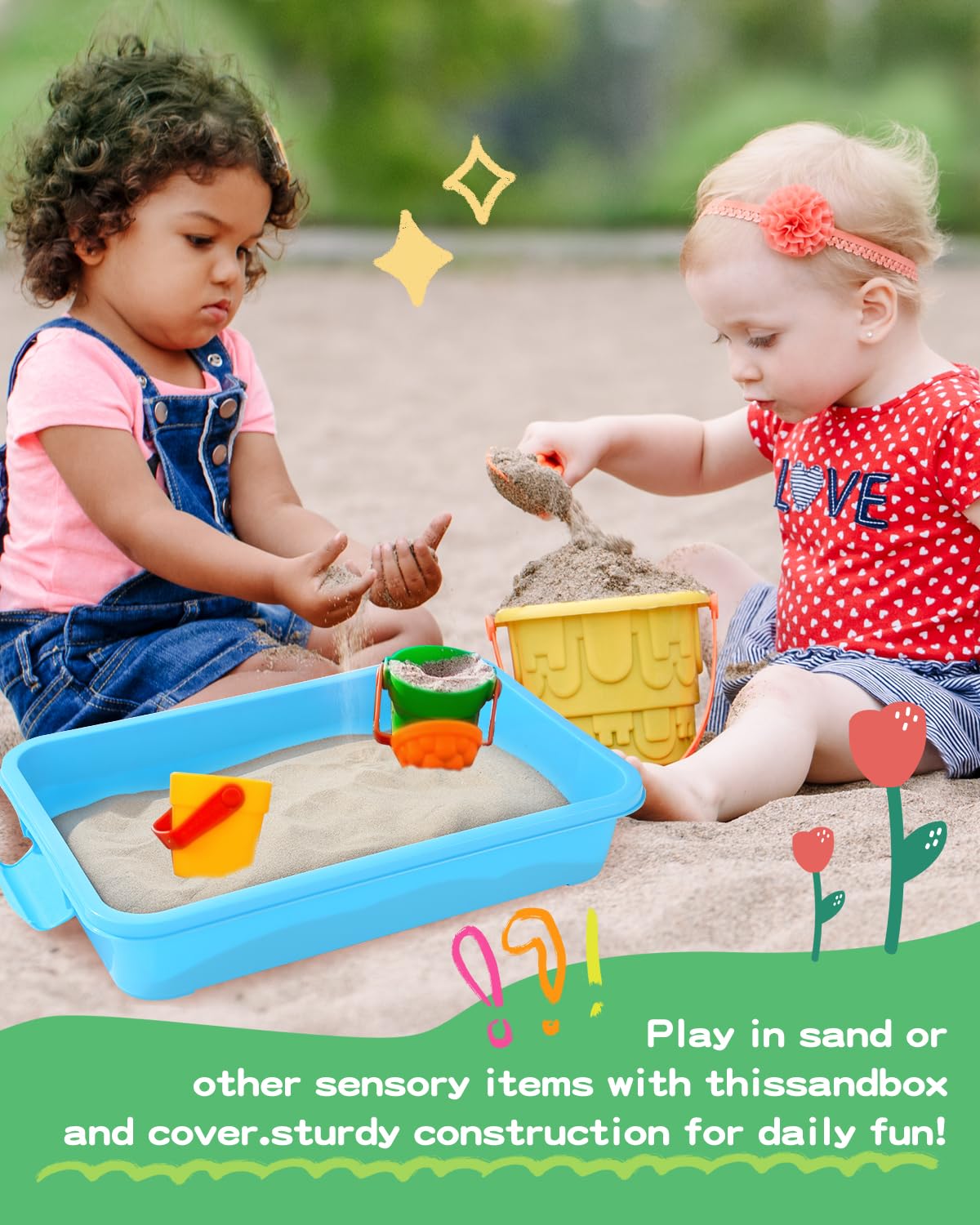AtMini sensory bin sand tray in pink inviting creative play