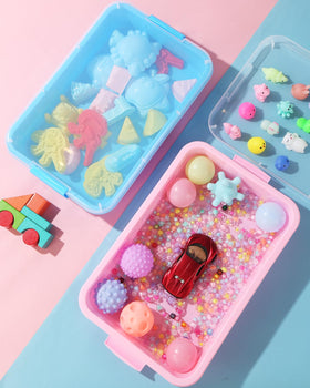 AtMini sensory bin acts as a tidy organizer for small toys
