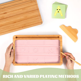 AtMini wooden scraper and pen included for tracing letters.