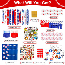 Atonofun baseball slap bracelets add colorful, easy party favors.