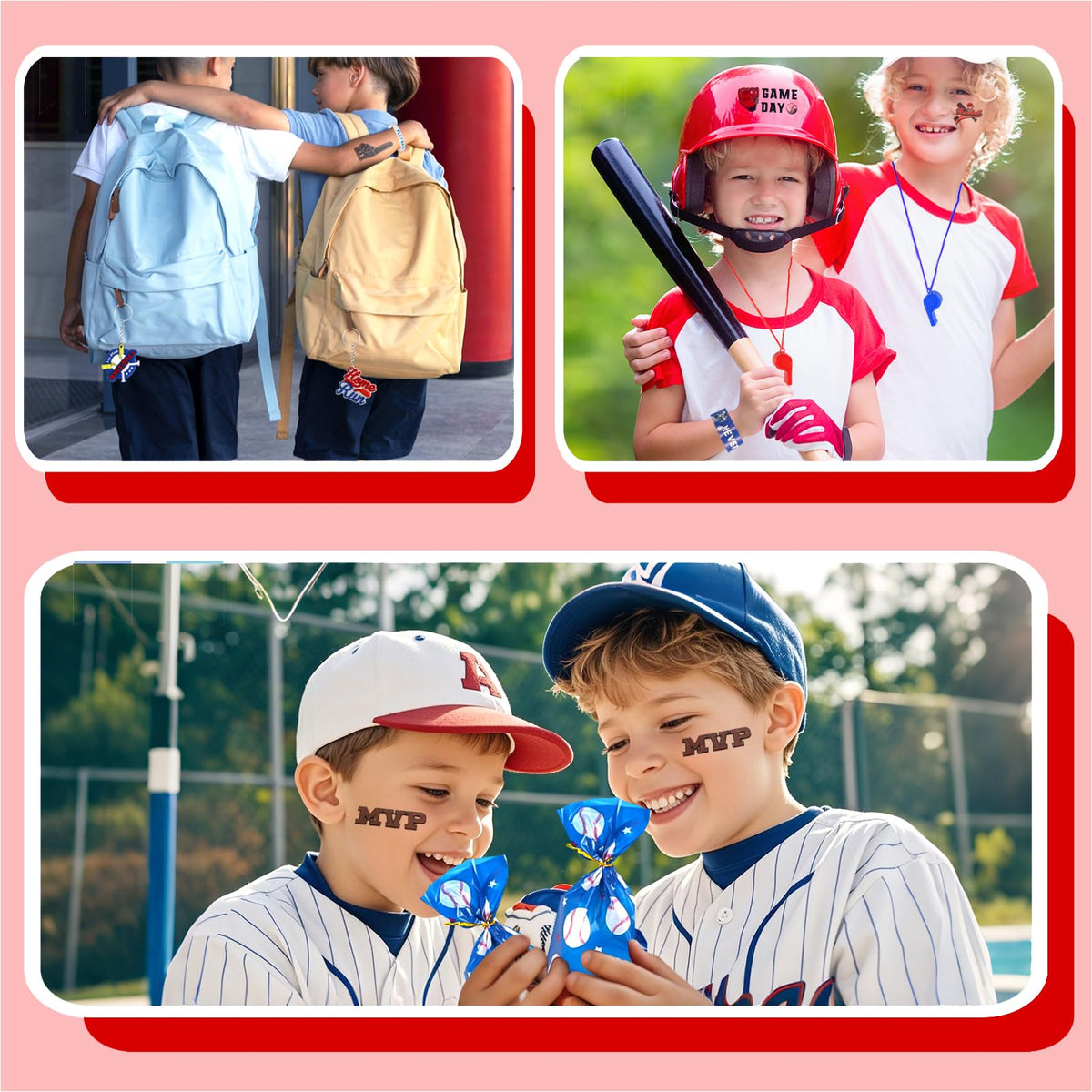 Atonofun baseball stickers brighten goody bags with sport-themed flair.