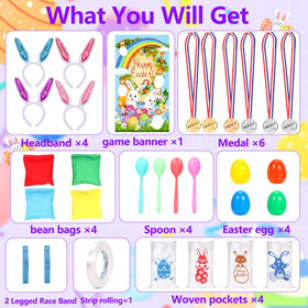 Atonofun potato sack race bags with bunny patterns for lively games