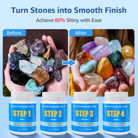 Atorock four-step polishing process showing progressive refinement for smoother stones.