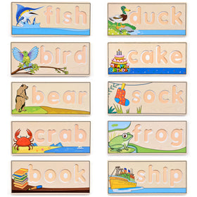 Atoylink 77-letter blocks with 10 double-sided boards support versatile word-building activities.