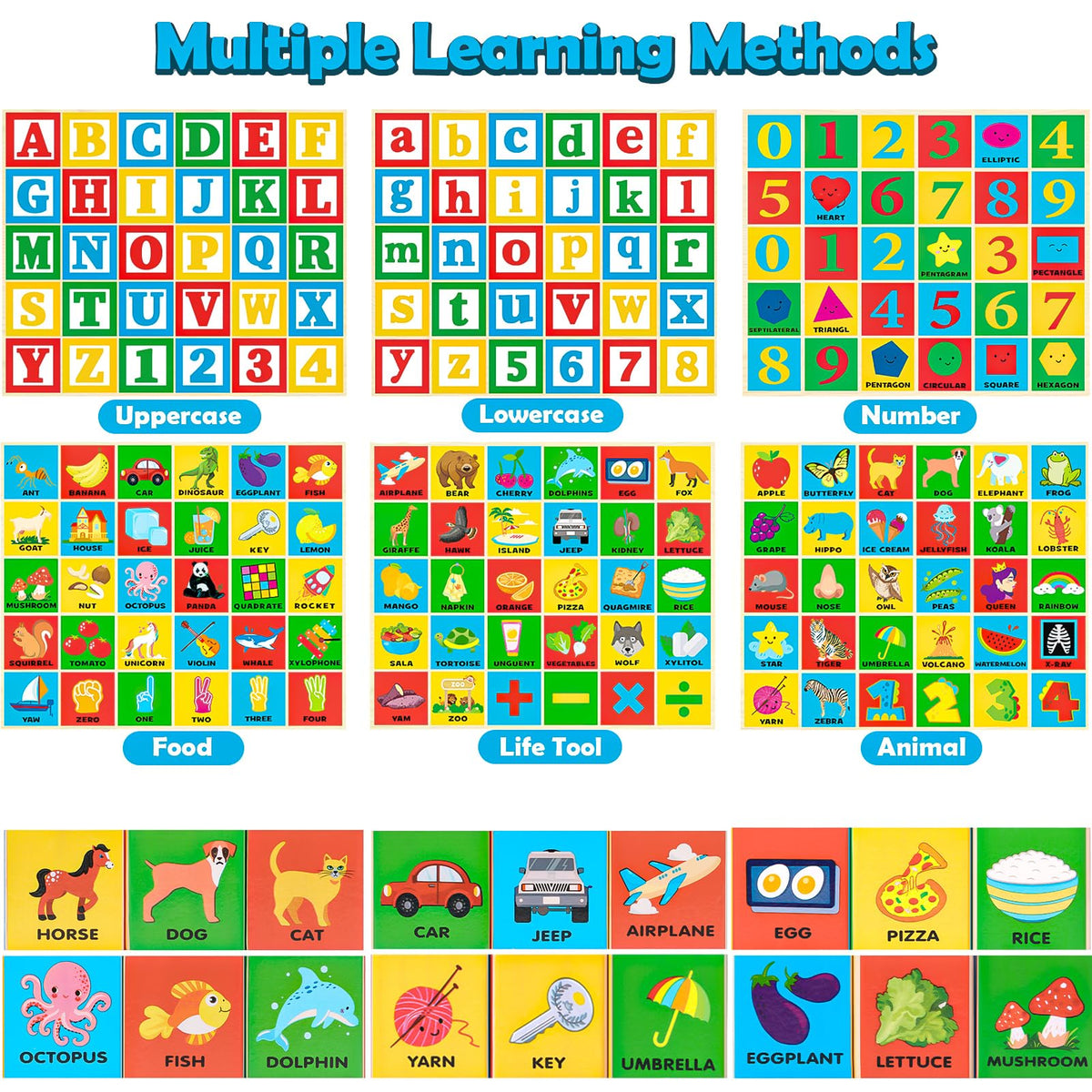 Atoylink wooden numbers blocks for counting and sequencing play.