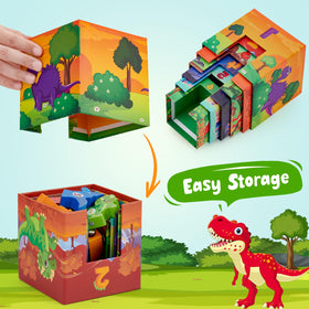 Atoylink dinosaur stacking blocks and nesting boxes promote organized storage and cognitive play