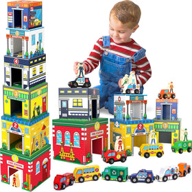 Atoylink nesting boxes show occupations to boost early number and color recognition.